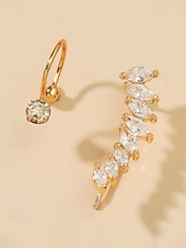 cheap Women's Earring-Women's Boho Alloy Ear Cuff Set, Multi Style Crystal Clip On Earrings for Beach Vacation, Summer Resort and Everyday Casual Wear