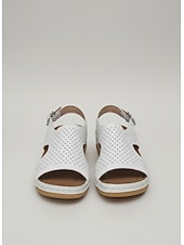 economico Sandali Comodi-sandali da donna con zeppa traforata rosa – comode scarpe estive con plateau e punta aperta e cinturino con fibbia per la spiaggia, i viaggi e l'abbigliamento casual