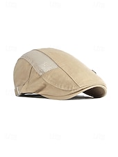 economico Cappelli da uomo-Berretto piatto da uomo in cotone a rete, regolabile e traspirante, modello newsboy ivy hat, ideale per l'uso quotidiano, le vacanze al mare, i viaggi e lo stile estivo all'aperto.