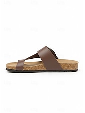 abordables Sandalias deslizantes-Chanclas de tiras cruzadas con hebilla grande, sandalias cómodas y elegantes para mujer, perfectas para verano, playa y salidas casuales.