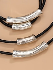 cheap Women's Necklace-Women's Bohemian Alloy Necklace and Bracelet Set, Layered Statement Jewelry for Beach Vacation, Resort Wear, Casual Summer Outfits and Everyday Fashion