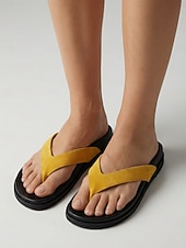 economico Infradito scivolosi-Infradito da spiaggia rosse da donna - sandali infradito leggeri in pelle scamosciata con suola antiscivolo per vacanze estive al mare e spiagge sabbiose &amp;vacanze su isole tropicali
