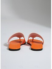 billiga Slide Sandaler-Dam orangeröda sandaler med rem, avslappnade sommarflip-flop-tofflor, lätta och bekväma strandsandaler för resor och semester &amp;vardagskläder