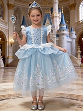 economico Costumi per bambine-Strega magica Principessa Vestito Costume Cosplay Abiti Film Moda Carino Tutù for Ragazze Bambini Mascherata Quotidiano Feste Ferie