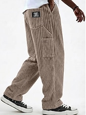  Per uomo Pantaloni Pantaloni in velluto a coste Pantaloni invernali Pantaloni casual Pantaloni Larghi Coulisse Multi-tasche Tinta unica Comodità Lunghezza intera Casuale Quotidiano All'aperto Moda