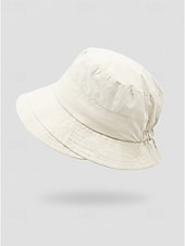 abordables Sombreros de mujer-Sombrero de pescador informal de algodón para mujer, sombrero de sol elástico ajustable en varios colores para vacaciones en la playa, uso diario informal, viajes y estilo veraniego al aire libre.