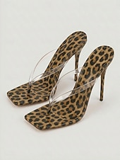 cheap Heeled Sandals-Women's Red Clear Strap Thong Stiletto Sandals – Sexy Cocktail Party Heels