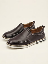 billiga Men-Men's Brown Slip-On Casual Loafers Lightweight Comfort Walking Shoes Soft Smart Casual Footwear for Outdoor Resort, Vacation Travel, Daily Leisure and Relaxed Summer Style