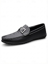 cheap Men-Men's Navy Buckle Loafers Slip-On Casual Driving Shoes Lightweight Comfort Moccasins for Resort Evenings, Vacation Dining, Coastal Getaways, Cruise Wear and Smart Casual Night Outfits