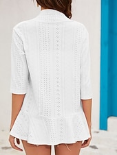 זול ז'קטים מזדמנים-בגדי ריקוד נשים ז'קט קז'ואל נוח נושם לגזור יום יומי אחיד חופשה רחוב לבוש יומיומי ליציאה חזית פתוחה רגיל ללא צווארון רגיל שרוול 4\3 הלבשה עליונה שחור לבן ורוד מסמיק אביב סתיו