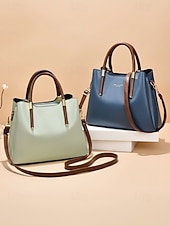 abordables Bolsos de mano y tote-Bolso de mano elegante para mujer, de piel sintética, disponible en varios colores, con correa ajustable para el hombro, ideal para el uso diario, para ir al trabajo, para viajar y para reuniones