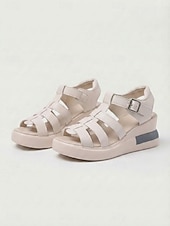preiswerte Gladiator-Sandalen-Schwarze Gladiator-Plateausandalen für Damen – verstellbarer Riemen im römischen Stil, leichte Keilsohle, bequemer Sommerschuh zum Spazierengehen und Reisen &amp;Alltagskleidung