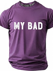 Χαμηλού Κόστους Σαρκαστικό Χιούμορ T-shirts-Ανδρικά Σαρκαστικός Μπλουζάκι Κοντομάνικο Κοντομάνικη μπλούζα 3D εκτύπωση Στρογγυλή Ψηλή Λαιμόκοψη Πουκάμισο Μοντέρνα Υψηλής Ποιότητας Απλός Causal Καθημερινά Πάρτι Θαλασσί Μπλε Απαλό Μπλε της Λίμνης