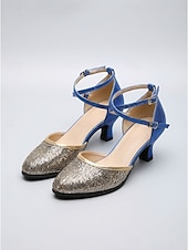 cheap 1920s &amp; Gatsby Era-Women's 1920s Vintage Gatsby Blue and Gold Heels - Elegant Rhinestone Pointed Toe Pumps with Crisscross Ankle Straps for Flapper Costumes, Jazz Parties &amp; Retro Weddings