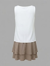  Damskie Sukienka mini Biała koronkowa sukienka Codzienny Urlop Ulica Święto Regularny Bez rękawów Półgolf Biały Lato