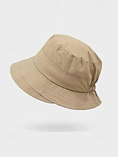 abordables Sombreros de mujer-Sombrero de pescador informal de algodón para mujer, sombrero de sol elástico ajustable en varios colores para vacaciones en la playa, uso diario informal, viajes y estilo veraniego al aire libre.