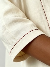 preiswerte Einfache Blusen-Damen Hemd Bluse Einfach Gestreift Stilvoll Klassisch Modern Dreiviertelarm Quadrathals Lange Oberteile Lässig Täglich Strand Weiß Gelb Marineblau Himmelblau Aprikose Sommer Frühling