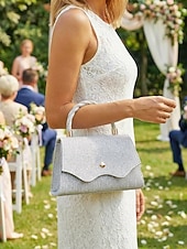 preiswerte Clutches &amp; Taschen für die Abendgarderobe-Elegante Damenhandtasche mit Henkel und Kette, glänzende Abendclutch aus Polyester, in verschiedenen Farben erhältlich, mit funkelnden Details, perfekt für Hochzeiten, Partys und besondere Anlässe.