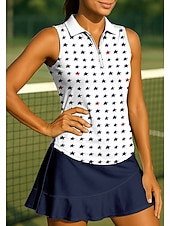 baratos Camisa Feminina-250º Aniversário da América Dia da Independência Mulheres Estrelas Tops Camisa Esportiva Camisa polo de caminhada Camisa de tênis Sem Manga Zíper Floral UPF50+ Resistente a UV Elasticidade Alta Pavio