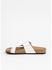 abordables Sandalias deslizantes-Chanclas de tiras cruzadas con hebilla grande, sandalias cómodas y elegantes para mujer, perfectas para verano, playa y salidas casuales.