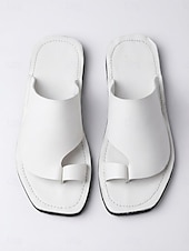 voordelige Heren-Witte herensandalen met gekruiste bandjes, lichtgewicht, open teen, comfortabele instapschoenen voor de zomer, casual minimalistische schoenen, perfect voor eiland- en cruisevakanties, strandvakanties en wandelingen in resorts.