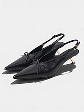 olcso Alacsony sarkú körömcipők-női barna cicasarkú slingback cipő - ideális koktélpartikra