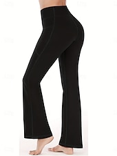 baratos Leggings e collants para ioga-Mulheres Calças de Pilates Calças de ioga Bolsos Levantamento de Butt Ruched Cintura Alta Treino de Ginástica Corrida Ginástica Calças Leggings Côr Sólida Cinzento Escuro Preto Azul Marinho Esportes
