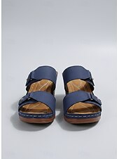 preiswerte Rutschsandalen-Lässige Damen-Sandalen mit Blockabsatz – bequeme Pantoletten für den Alltag, Gartenpartys und Freizeitaktivitäten.
