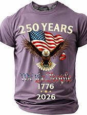 cheap Patriotic 250 T-shirts-250 Years 1776 2026 We The People Men's Patriotic Bald Eagle American Flag Vintage USA Pride T Shirt Graphic Crew Neck Short Sleeve Independence Day Celebration Gift Designer Clothing Apparel