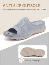 preiswerte Komfortsandalen-Graue, bequeme Damen-Sandalen mit Fußgewölbeunterstützung – atmungsaktive, leichte Sportsandalen mit gepolsterter Sohle, lässige Sommerschuhe für drinnen, draußen, auf Reisen und am Strand &amp; gehen