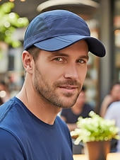 abordables Sombreros de hombre-Gorra de béisbol de poliéster transpirable y ligera para hombre, sombrero de sol con panel de malla ajustable multicolor para viajes de vacaciones, actividades al aire libre, senderismo y uso casual