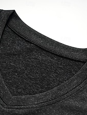 abordables T-shirt uni-Femmes T-shirt Couleur Unie Élégant Basique Manche Courte Col en V Hauts Réguliers Occasionnel Sports Week-end Noir Vert Claire Rose Claire Violet Claire Gris Clair Été Printemps