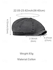 cheap Men's Hats-Men's Washed Cotton Newsboy Cap, Multi-Color Adjustable Ivy Flat Beret Hat for Travel, Vacation, Outdoor Activities and Everyday Casual Wear