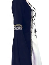 abordables Vestido-Medieval Renacimiento Vestidos Disfraz de lujo Bruja Vikingo Disfraz Mujer Celta Fantasía Víspera de Todos los Santos Carnaval Rendimiento LARP Feria Ren Adulto Vestido