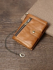 economico Portafogli-Portafoglio da uomo in vera pelle – organizer per carte, contanti e monete, design classico e resistente, ideale per lavoro e tempo libero, per l'uso quotidiano e i viaggi, disponibile in diversi