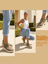 cheap Comfort Sandals-Women's Green Arch Support Comfort Sandals – Adjustable Hook &amp; Loop Walking Sandals with Shock Absorbing Sole for Casual Walking, Travel &amp; All-day Comfort