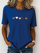  Women's T Shirt Print Graphic Fashion Stylish Classic Short Sleeve Crew Neck Round Neck Regular Tops Casual Daily Sports Blue White Red Green Summer Spring