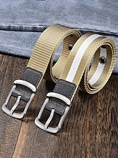 voordelige Herenriemen-Stevige, verstelbare herenriem van polyester met gesp, duurzame riem in meerdere kleuren, ideaal voor strandvakantie of dagelijks gebruik. &amp;outdoor sportkleding