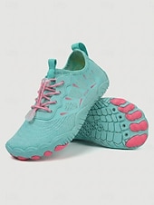 abordables Mujeres-Zapatillas acuáticas azules de secado rápido para mujer con cordones elásticos ajustables: calzado transpirable de ajuste ancho, antideslizante, ideal para la playa, el snorkel y la natación.