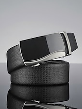 cheap Men's Belts-Men's Genuine Leather Ratchet Belt, Adjustable Dress Belt with Multiple Automatic Buckle Styles for Wedding Parties, Travel Vacation and Daily Casual Wear
