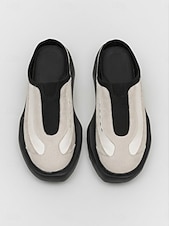 cheap Men-Men's Black &amp; White Mule Sneakers - Slip-On Backless Comfort Walking Shoes - Casual Island &amp; Cruise Footwear for Travel, Deck Strolls and Summer Leisure
