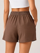billiga Bermudashorts-Dam Avkylande Snabbtorkande Burmuda Shorts Elegant Ledigt Kort Hög midja Ledigt Dagligen Hem Svart Vit Militärgrön Aprikos Sommar