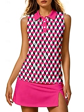 abordables Vestido de Mujer-Mujer Cuadros A Cuadros Camisa deportiva Camisas de polo Camiseta sin mangas Camiseta de tenis Sin Mangas Floral Botones UPF50+ Resistente a los rayos UV Alta elasticidad Dispersor de humedad