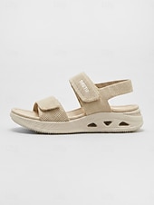 preiswerte Komfortsandalen-Komfortable Damen-Sandalen mit Mandelform und Fußgewölbeunterstützung – verstellbare, weite Wandersandalen mit Fußgewölbeunterstützung und gepolsterter Sohle &amp;Atmungsaktive Strickbänder für