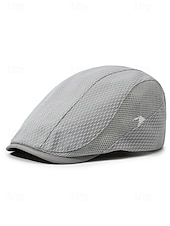 cheap Men's Hats-Men's Mesh Beret Hat - Breathable Polyester Ivy Cabbie Cap with Adjustable Buckle, Multiple Colors, Lightweight Newsboy Flat Cap for Summer Travel, Outdoor Activities &amp; Daily Casual Wear