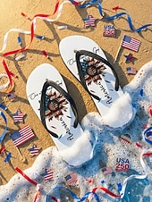 baratos Sapatos masculinos-Chinelo masculino com estampa da bandeira americana – sandálias de praia leves para o Dia da Independência e celebrações dos EUA. &amp;viagens de verão