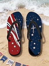 baratos Sapatos masculinos-Chinelo masculino com estampa da bandeira americana – sandálias de praia leves para o Dia da Independência e celebrações dos EUA. &amp;viagens de verão