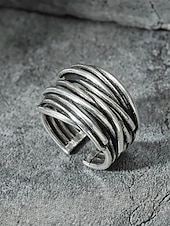voordelige Heren sieraden-Herenring in bohemian vintage stijl, open koperen ring, verstelbaar, handgemaakt, perfect voor een strandvakantie. &amp;casual accessoire voor dagelijks gebruik