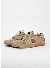 abordables Sandalias Deportivas-Zapatos de senderismo al aire libre de color caqui para mujer, sandalias de trekking ligeras y transpirables con malla de secado rápido para caminar por senderos y trekking fluvial. &amp;aventuras de