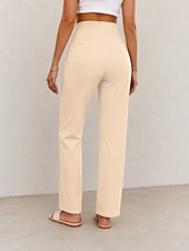 abordables Leggings lisos-Mujer Pantalones de yoga Refrescante Secado rápido Polainas Activo Moda Longitud total Alta cintura Casual Diario Hogar Negro Azul Oscuro Albaricoque Beige Verano Primavera Otoño